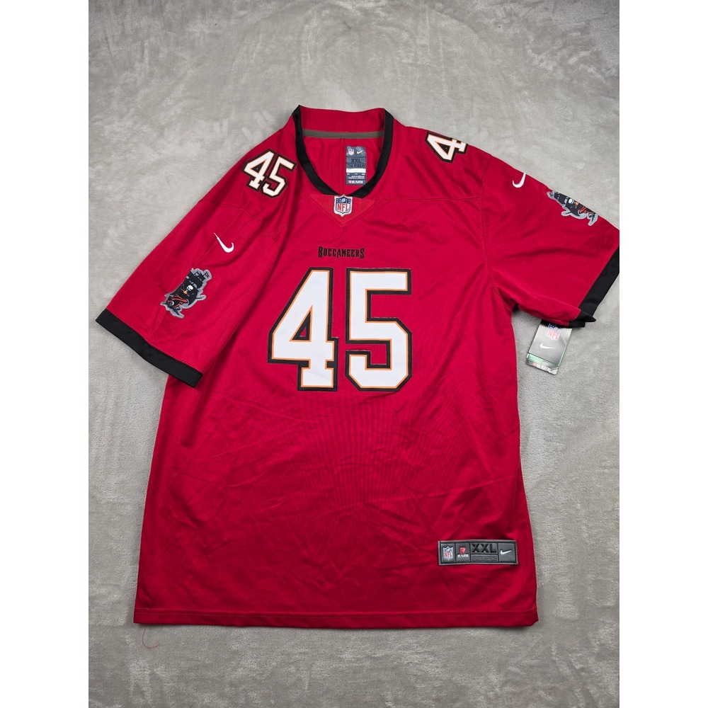 Nike Devin White Jersey Mens XXL Red On Field #45 Tampa Bay Buccaneers